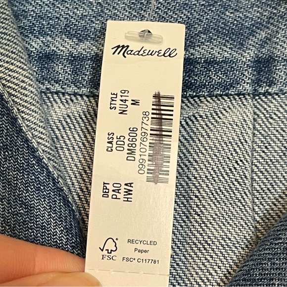 Madewell NWT Boxy Crop Button Up Shirt Airy Denim Edition Medium in Hallstead - Picture 12 of 12